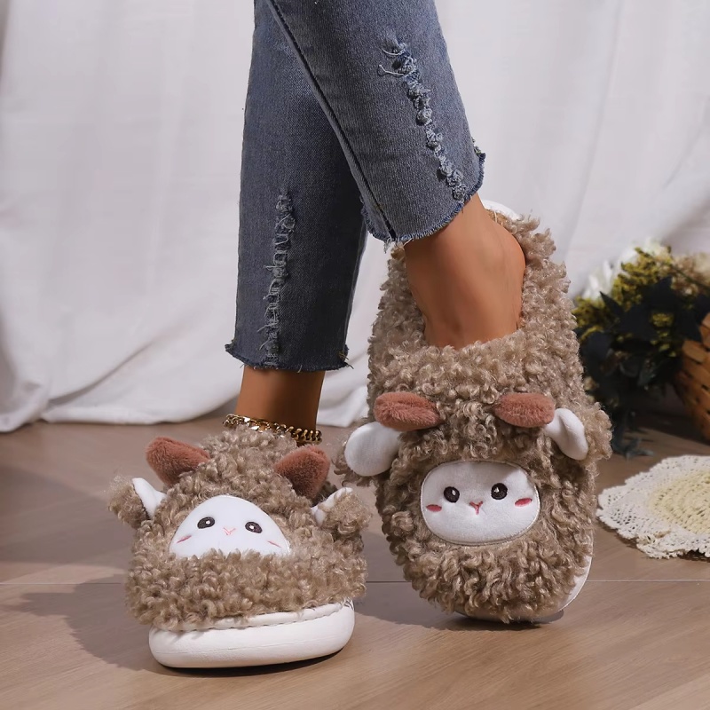겨울 사랑스러운 작은 양 슬리퍼 여성 남성용 귀여운 양 - Women'S Shoes To Men'S Size 리뷰 및 가격