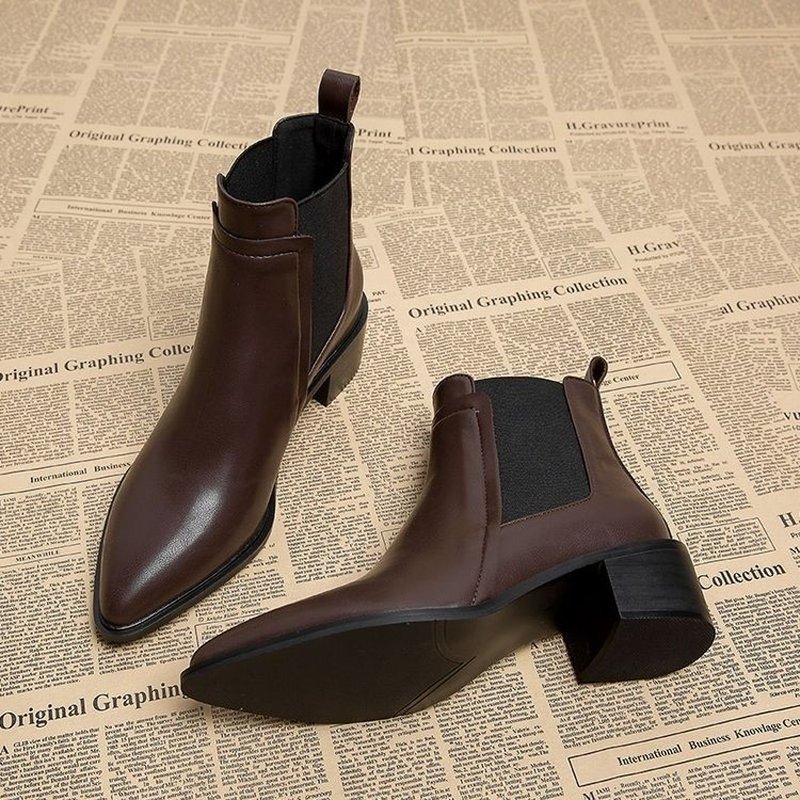 여성용 겨울 플리스 안감 첼시 부츠 포인티드 토 청키  - Women'S Shoes Chelsea 리뷰 및 가격