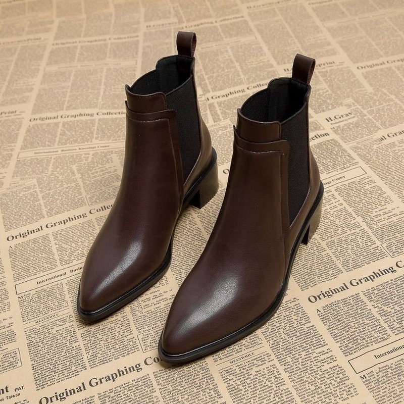 여성용 겨울 플리스 안감 첼시 부츠 포인티드 토 청키  - Women'S Shoes Chelsea 리뷰 및 가격