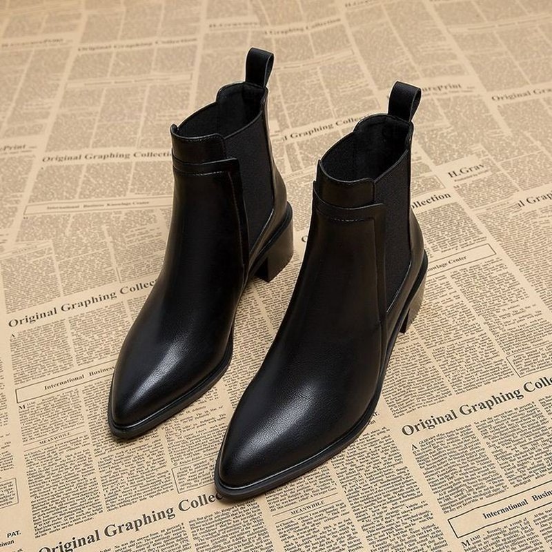 여성용 겨울 플리스 안감 첼시 부츠 포인티드 토 청키  - Women'S Shoes Chelsea 리뷰 및 가격