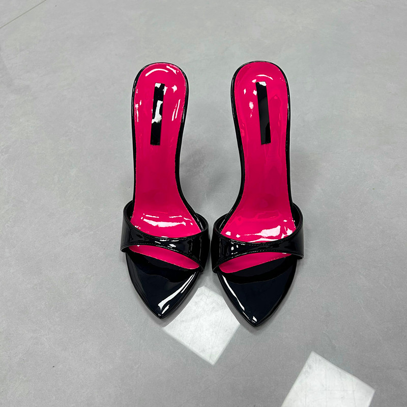 여성 스틸레토 12cm 슬리퍼 섹시 블랙 하이힐 오픈토 - Patent Leather Pump 리뷰 및 가격
