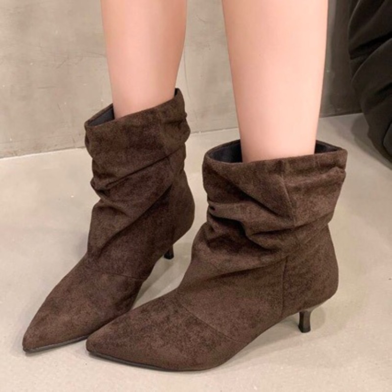 브라운 레트로 우아한 디자이너 앵클 부츠 여성 패션 주 - Women'S Shoes Chelsea 리뷰 및 가격