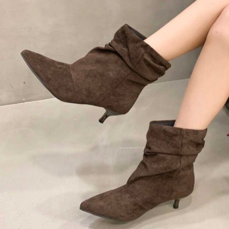 브라운 레트로 우아한 디자이너 앵클 부츠 여성 패션 주 - Women'S Shoes Chelsea 리뷰 및 가격