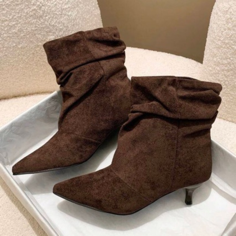 브라운 레트로 우아한 디자이너 앵클 부츠 여성 패션 주 - Women'S Shoes Chelsea 리뷰 및 가격