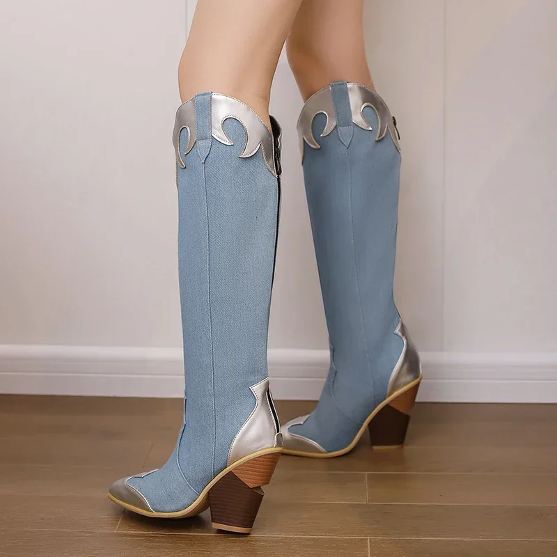 서양 여성용 빅 사이즈 무릎 높이 부츠, 보라색 뱀가죽 - Zip Up Boots Short 리뷰 및 가격