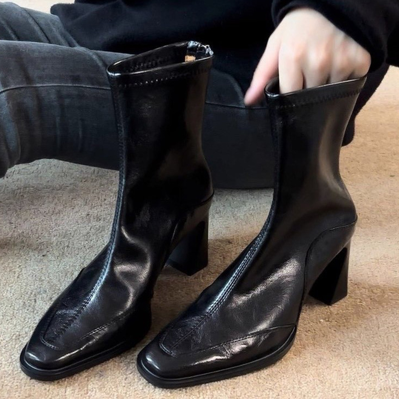 하이힐 여성용 발목 부츠 패션 청키 우아한 복고풍 디자 - Women'S Shoes Chelsea 리뷰 및 가격