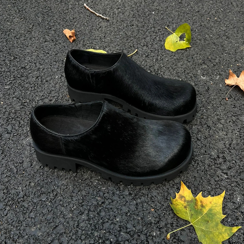 파리 패션 빅 헤드 가죽 신발, 두꺼운 바닥, 정품 가 - Women'S Shoes Paris 리뷰 및 가격