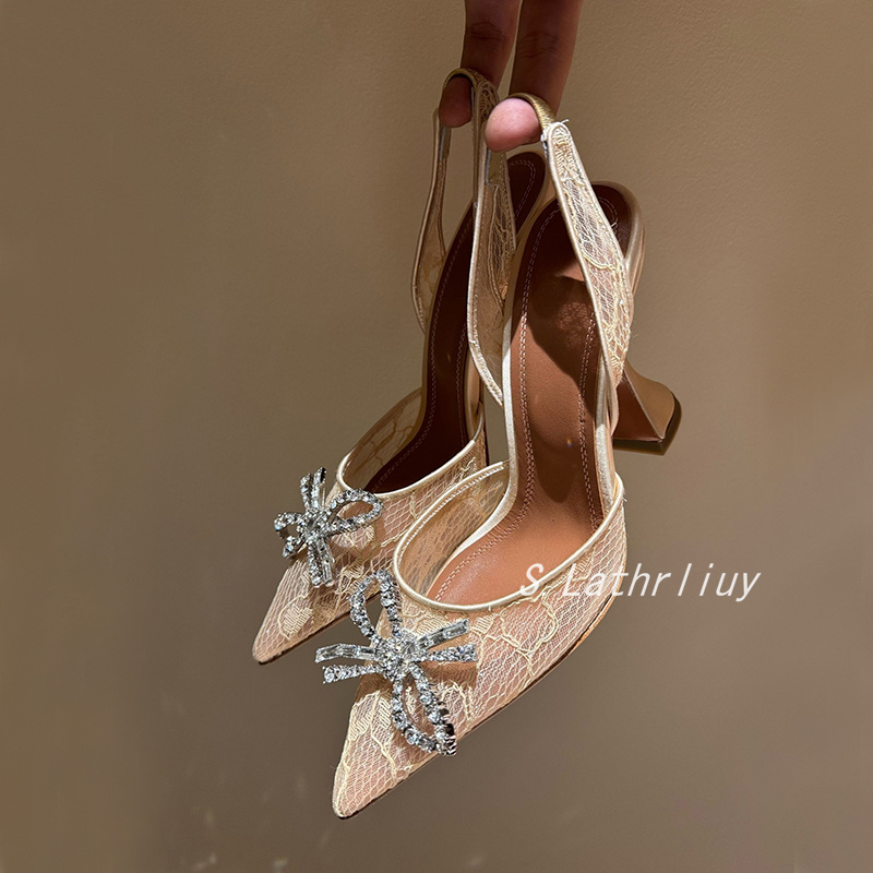 샌들 라인스톤 꽃 장식 뾰족코 하이힐 여성 레이스 얇은 - Patent Leather Pump 리뷰 및 가격