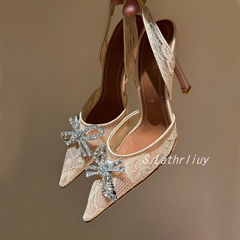 샌들 라인스톤 꽃 장식 뾰족코 하이힐 여성 레이스 얇은 - Patent Leather Pump 리뷰 및 가격