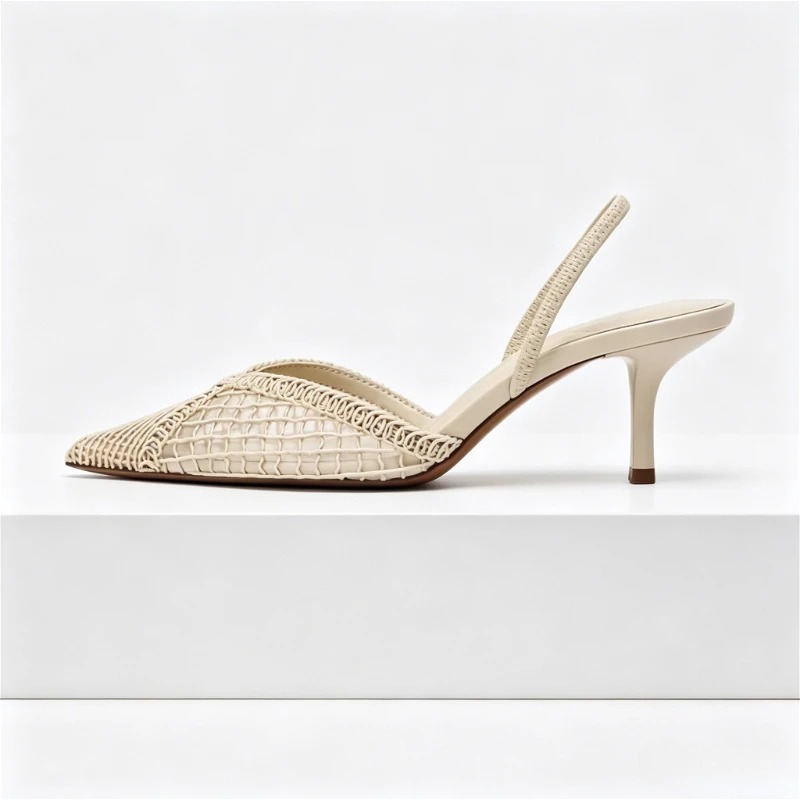 메쉬 우븐 힐 샌들 여성 섹시 포인티드 토 백 스트랩  - Women Shoes Brands 리뷰 및 가격