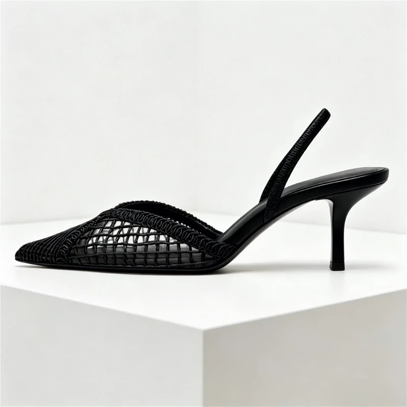 메쉬 우븐 힐 샌들 여성 섹시 포인티드 토 백 스트랩  - Women Shoes Brands 리뷰 및 가격